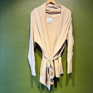 Lauren Manoogian Cream Open Front Cardigan with Belt